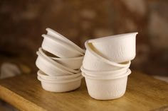 Stack of compostable bowls