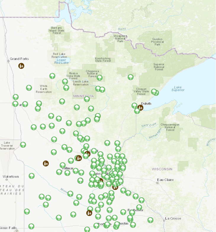 Screenshot of Organics Locator Map