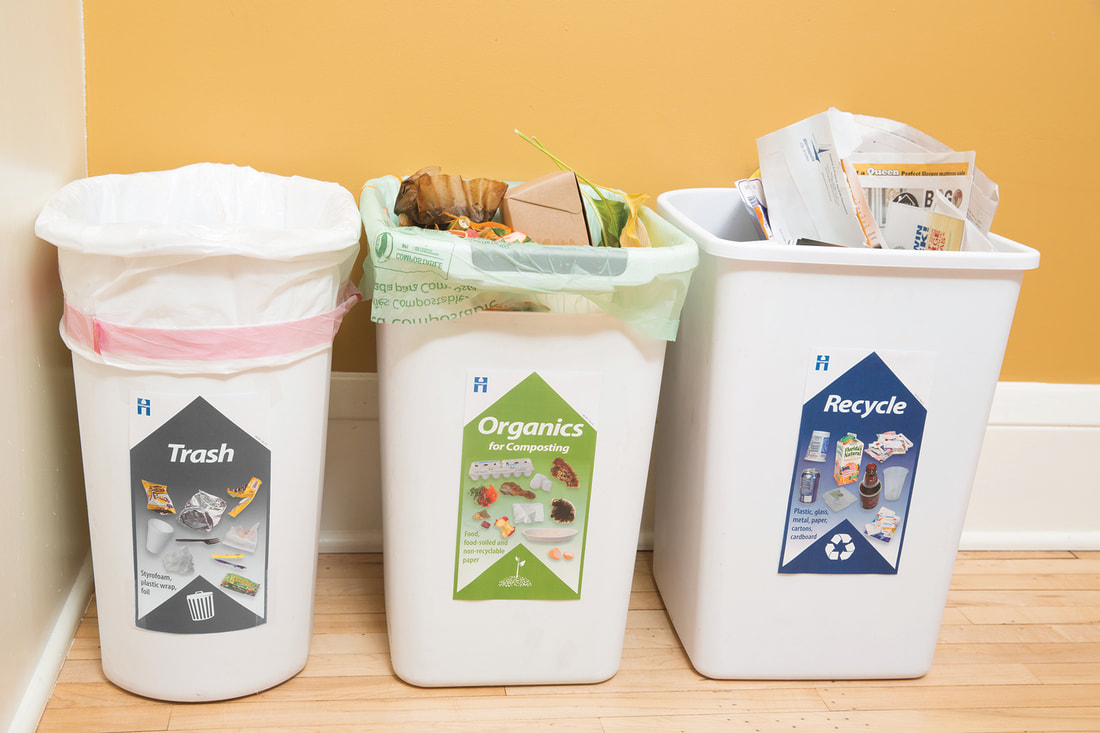 Trash recycling organics bins